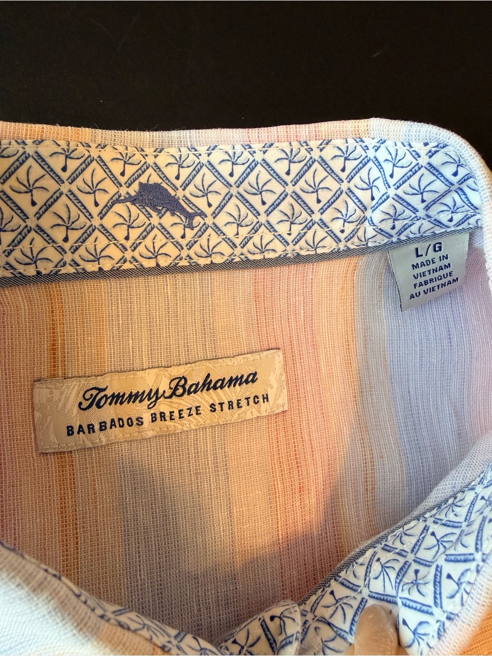 Tommy Bahama Barbados Breeze stretch Men's buttondown shirt, linen blend, sz L - Picture 2 of 11